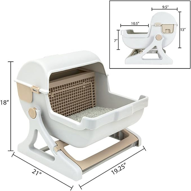 SEMI-Automatic quick cleaning cat litter box, Luxury cat toilet
